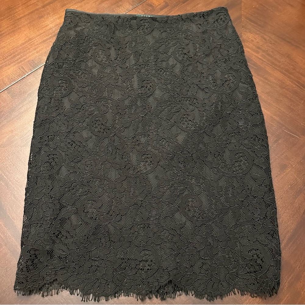 NWOT LAUREN Ralph Lauren lace pencil midi skirt size 4